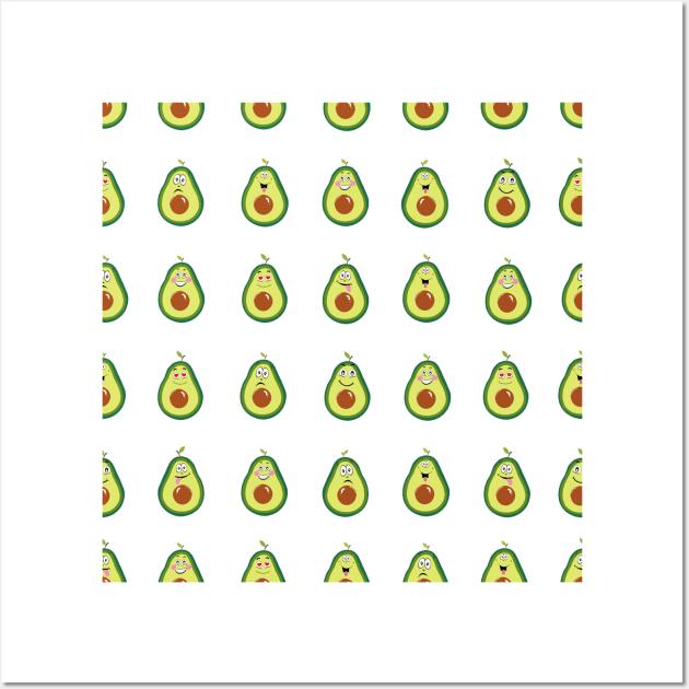 Avocados with cute expression Wall Art by GULSENGUNEL